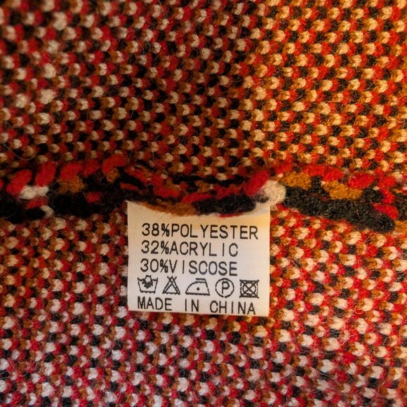 Simply Couture Retro Plaid Tweed Fringe Long Sweater Coat | Size Small - Picture 12 of 15